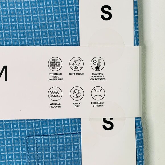 Nick Graham Men's Shirt S Printed Performance Stretch Short Sleeve Shirt Blue S - Picture 6 of 11